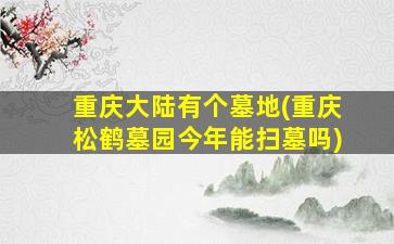 重庆大陆有个墓地(重庆松鹤墓园今年能扫墓吗)