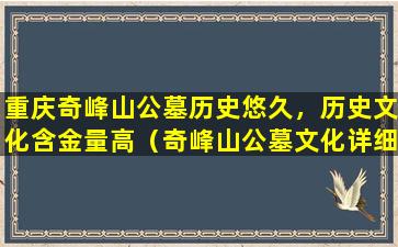 重庆奇峰山公墓历史悠久，历史文化含金量高（奇峰山公墓文化详细探索）