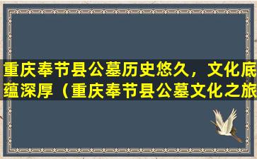 重庆奉节县公墓历史悠久，文化底蕴深厚（重庆奉节县公墓文化之旅）