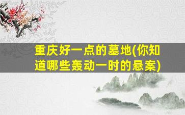 重庆好一点的墓地(你知道哪些轰动一时的悬案)