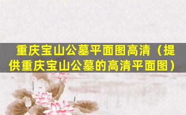 重庆宝山公墓平面图高清（提供重庆宝山公墓的高清平面图）