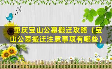 重庆宝山公墓搬迁攻略（宝山公墓搬迁注意事项有哪些）