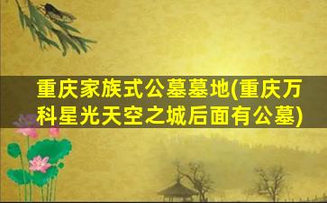 重庆家族式公墓墓地(重庆万科星光天空之城后面有公墓)