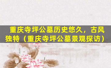 重庆寺坪公墓历史悠久，古风独特（重庆寺坪公墓景观探访）