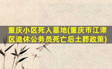 重庆小区死人墓地(重庆市江津区退休公务员死亡后土葬政策)
