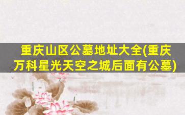 重庆山区公墓地址大全(重庆万科星光天空之城后面有公墓)
