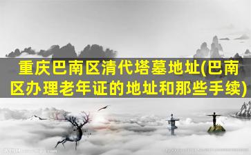 重庆巴南区清代塔墓地址(巴南区办理老年证的地址和那些手续)