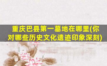 重庆巴县第一墓地在哪里(你对哪些历史文化遗迹印象深刻)