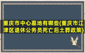 重庆市中心墓地有哪些(重庆市江津区退休公务员死亡后土葬政策)