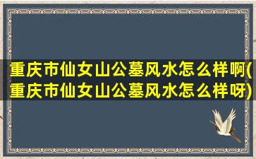 重庆市仙女山公墓风水怎么样啊(重庆市仙女山公墓风水怎么样呀)