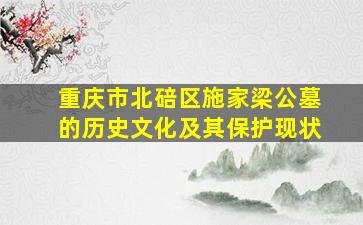 重庆市北碚区施家梁公墓的历史文化及其保护现状