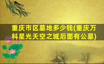 重庆市区墓地多少钱(重庆万科星光天空之城后面有公墓)