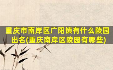 重庆市南岸区广阳镇有什么陵园出名(重庆南岸区陵园有哪些)