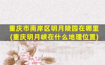 重庆市南岸区明月陵园在哪里(重庆明月峡在什么地理位置)