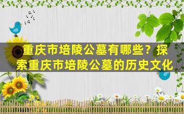 重庆市培陵公墓有哪些？探索重庆市培陵公墓的历史文化