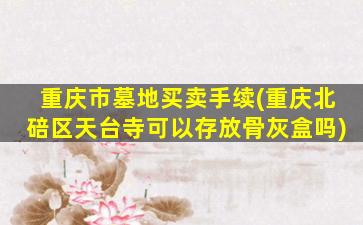 重庆市墓地买卖手续(重庆北碚区天台寺可以存放骨灰盒吗)