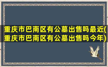 重庆市巴南区有公墓出售吗最近(重庆市巴南区有公墓出售吗今年)