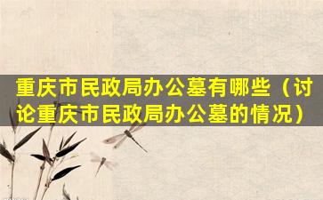 重庆市民政局办公墓有哪些（讨论重庆市民政局办公墓的情况）