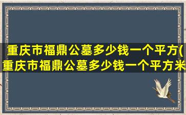 重庆市福鼎公墓多少钱一个平方(重庆市福鼎公墓多少钱一个平方米)