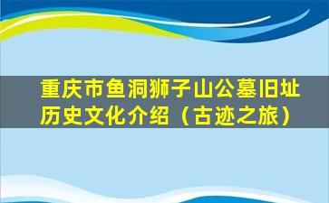 重庆市鱼洞狮子山公墓旧址历史文化介绍（古迹之旅）
