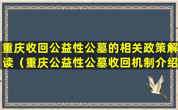 重庆收回公益性公墓的相关政策解读（重庆公益性公墓收回机制介绍）