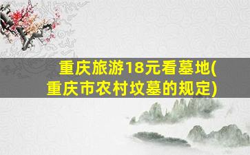 重庆旅游18元看墓地(重庆市农村坟墓的规定)