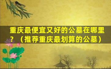 重庆最便宜又好的公墓在哪里？（推荐重庆最划算的公墓）