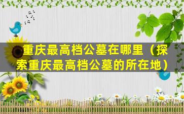 重庆最高档公墓在哪里（探索重庆最高档公墓的所在地）