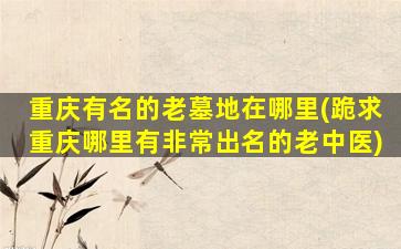 重庆有名的老墓地在哪里(跪求重庆哪里有非常出名的老中医)