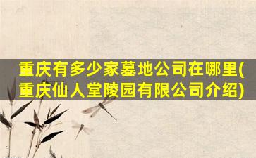 重庆有多少家墓地公司在哪里(重庆仙人堂陵园有限公司介绍)