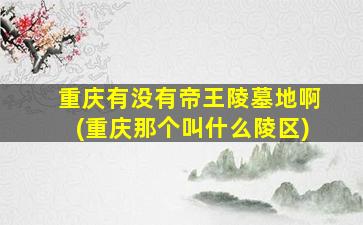 重庆有没有帝王陵墓地啊(重庆那个叫什么陵区)