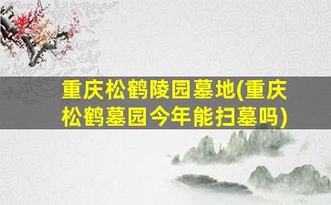重庆松鹤陵园墓地(重庆松鹤墓园今年能扫墓吗)