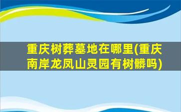 重庆树葬墓地在哪里(重庆南岸龙凤山灵园有树髒吗)