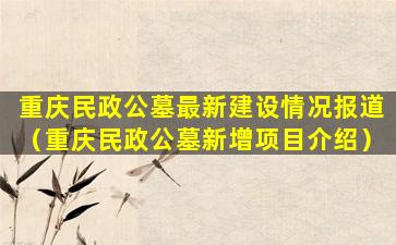 重庆民政公墓最新建设情况报道（重庆民政公墓新增项目介绍）