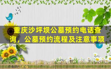 重庆沙坪坝公墓预约电话查询，公墓预约流程及注意事项