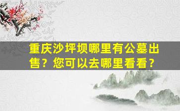重庆沙坪坝哪里有公墓出售？您可以去哪里看看？