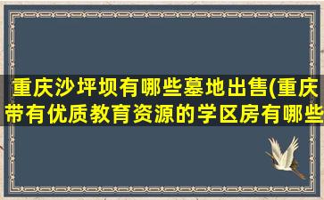重庆沙坪坝有哪些墓地出售(重庆带有优质教育资源的学区房有哪些)