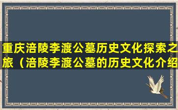 重庆涪陵李渡公墓历史文化探索之旅（涪陵李渡公墓的历史文化介绍）