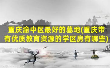 重庆渝中区最好的墓地(重庆带有优质教育资源的学区房有哪些)