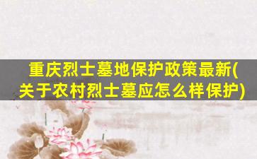 重庆烈士墓地保护政策最新(关于农村烈士墓应怎么样保护)