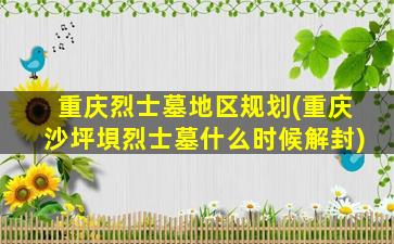 重庆烈士墓地区规划(重庆沙坪垻烈士墓什么时候解封)