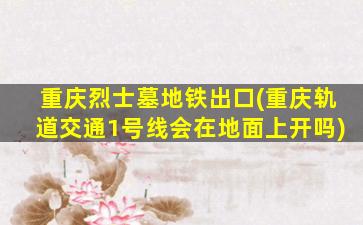 重庆烈士墓地铁出口(重庆轨道交通1号线会在地面上开吗)