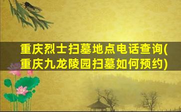 重庆烈士扫墓地点电话查询(重庆九龙陵园扫墓如何预约)