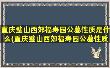 重庆璧山西郊福寿园公墓性质是什么(重庆璧山西郊福寿园公墓性质怎么样)