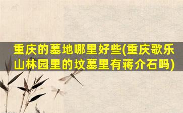 重庆的墓地哪里好些(重庆歌乐山林园里的坟墓里有蒋介石吗)