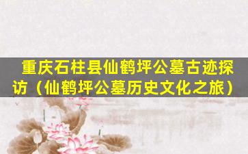 重庆石柱县仙鹤坪公墓古迹探访（仙鹤坪公墓历史文化之旅）