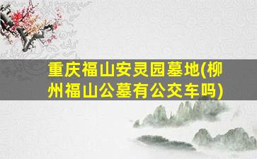 重庆福山安灵园墓地(柳州福山公墓有公交车吗)
