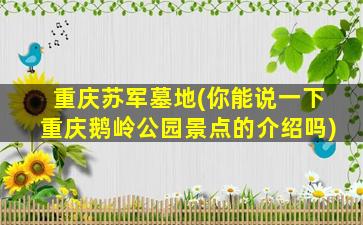 重庆苏军墓地(你能说一下重庆鹅岭公园景点的介绍吗)