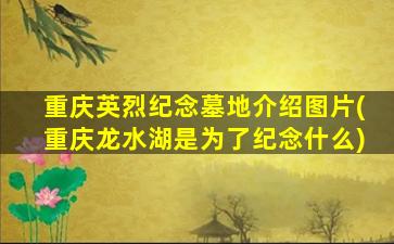 重庆英烈纪念墓地介绍图片(重庆龙水湖是为了纪念什么)