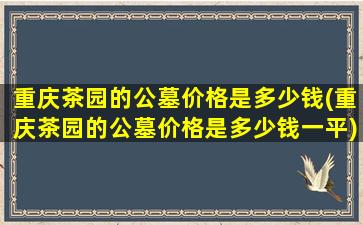 重庆茶园的公墓价格是多少钱(重庆茶园的公墓价格是多少钱一平)